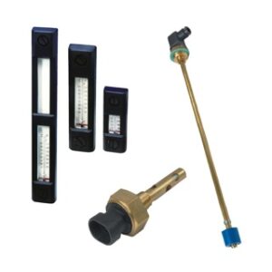 FL69221 Level glass w/temp C-C 127 mm, M10