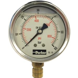 PGB, pressure gauge Ø100, 400 bar, G1/2 below