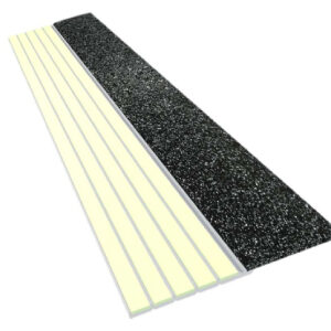 Ecoglo Aluminum 2" Wide Step Edge Guidance Strip (Black Contrast) ILUM-E4073-48